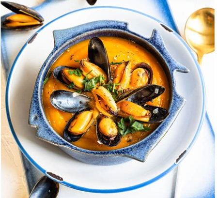 Soupe courge et moules